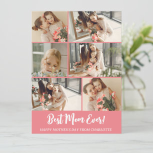 Einfache Elegante Modern Mothers Day Foto Collage Feiertagskarte
