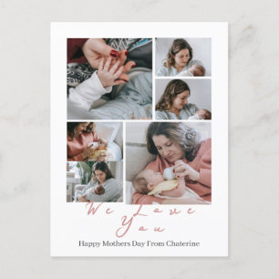 Einfache Elegante Modern Mothers Day Foto Collage Feiertagspostkarte