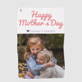 Einfache Elegante Modern Mothers Day Foto Name Golfhandtuch