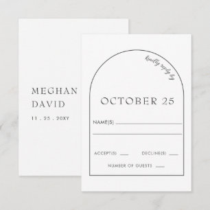Einfache Elegante Moderne Arch Wedding RSVP Karte