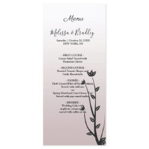 Einfache elegante moderne Blätter Hochzeitsmenü