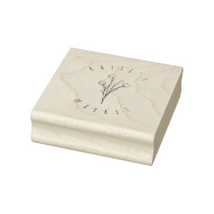 Einfache Elegante Moderne Blumenaufkleber Gummistempel