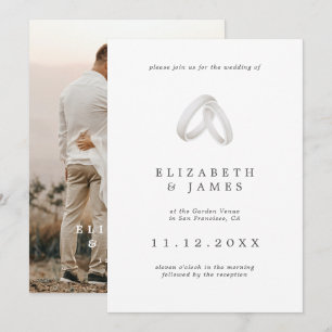 Einfache Elegante Moderne Foto Hochzeit Einladung