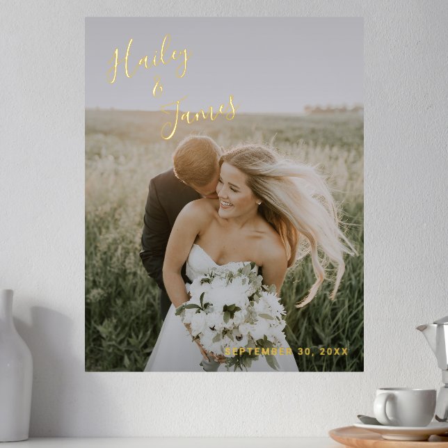 Einfache Elegante Moderne Foto Hochzeit Foliendrucke (In Situ (Theke 2))