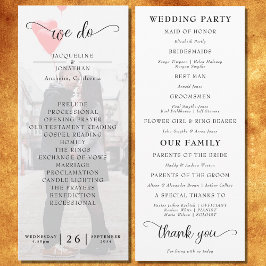 Einfache Elegante Moderne Foto Hochzeit Programm