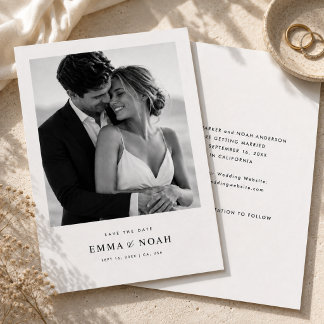 Einfache elegante moderne Foto-Hochzeit Save-the-D Save The Date