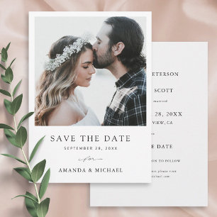 Einfache Elegante Moderne Foto Save the Date Karte