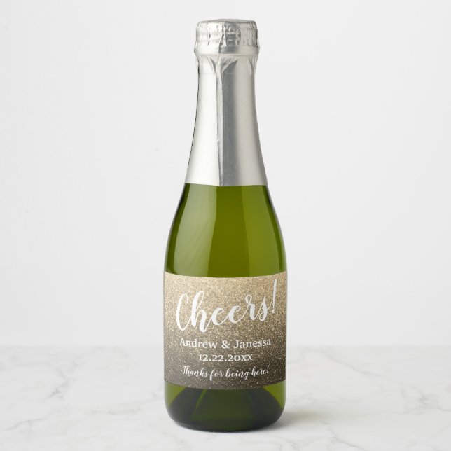 Einfache Elegante Moderne Glitzer Party Cheers Wed (Vorderseite)