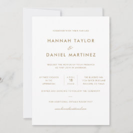 Einfache Elegante Moderne Gold Custom Wedding Einladung