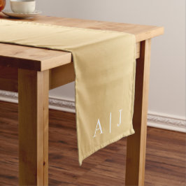 Einfache Elegante Moderne Goldene Monogramm Hochze Mittelgroßer Tischläufer
