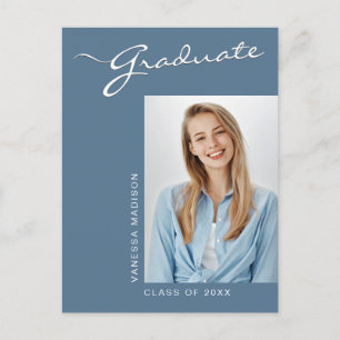 Einfache Elegante Moderne Grad Foto Ankündigung Postkarte