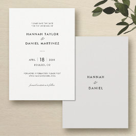 Einfache Elegante Moderne Hochzeit retten das Datu Save The Date