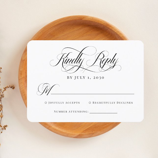 Einfache Elegante Moderne Klassische Schrift RSVP Karte (Von Creator hochgeladen)