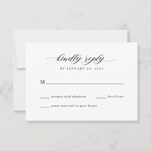 Einfache Elegante Moderne klassische Typografie Ho RSVP Karte (Vorderseite)