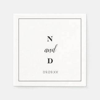 Einfache Elegante moderne, minimalistische Hochzei Serviette