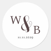 Einfache Elegante Moderne Mit Monogramm Hochzeit