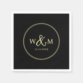 Einfache Elegante Moderne Mit Monogramm Hochzeit Serviette