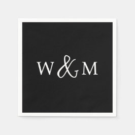 Einfache Elegante Moderne Mit Monogramm Hochzeit Serviette
