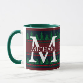 Einfache Elegante Moderne Mongram Weihnachtsfeiert Tasse