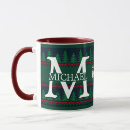 Einfache Elegante Moderne Mongram Weihnachtsfeiert Tasse