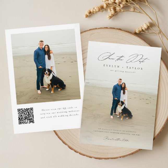 Einfache elegante moderne QR-Code-Foto-Hochzeit Save The Date (Von Creator hochgeladen)