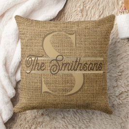 Einfache Elegante Moderne Rustikale Gold Monogram Kissen