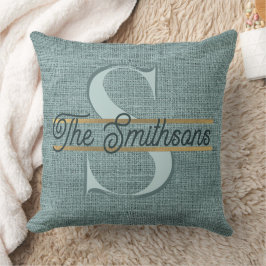 Einfache Elegante Moderne Rustikale Gold Monogram Kissen