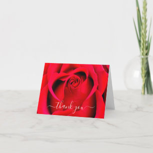 Einfache Elegante Moderne Script Rose Hochzeit T Dankeskarte