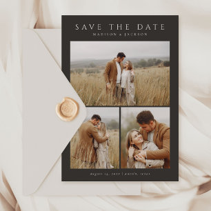 Einfache Elegante Moderne Vier Foto Save The Date