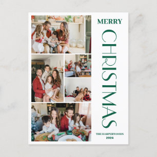 Einfache Elegante moderne Weihnachtsfamilie 5 Foto Feiertagspostkarte