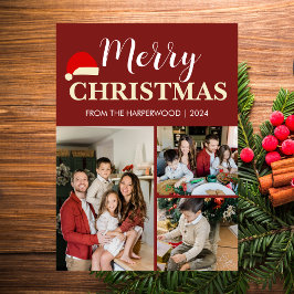 Einfache Elegante moderne Weihnachtsfamilie mit 3  Feiertagskarte