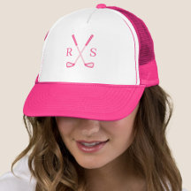 Einfache Elegante Monogram Initial Pink Golf
