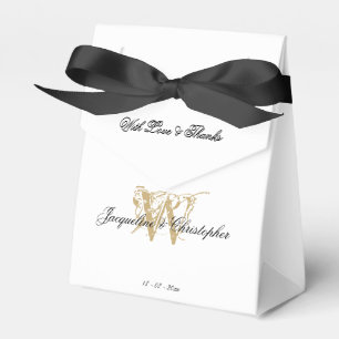 Einfache elegante Monogram White & Gold Chic Weddi Geschenkschachtel