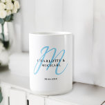 Einfache, elegante, monogramm Hochzeit Kaffeetasse<br><div class="desc">Kundenspezifische,  moderne,  schlichte,  elegante,  monogramm Hochzeitsfeier-Tasse. Editieren Sie Ihr Produkt in wenigen Minuten. Sie können Schriftart/Größe/Farbe und Position mit "weiter personalisieren" ändern.</div>