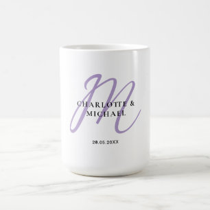 Einfache, elegante, monogramm Hochzeit Kaffeetasse