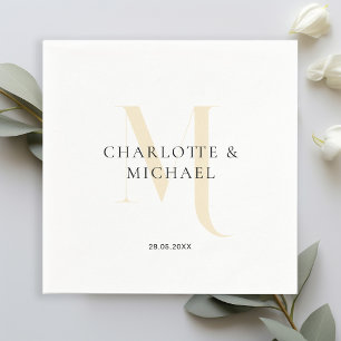 Einfache, elegante, monogramm Hochzeitsnapkins Serviette