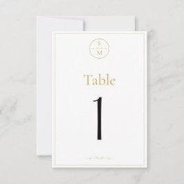 Einfache elegante Monogramm-Hochzeitstischnummern RSVP Karte