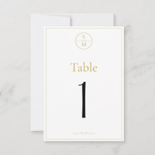Einfache elegante Monogramm-Hochzeitstischnummern RSVP Karte