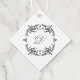 Einfache, elegante Monogramm-Initial im Barockrahm Geschenkanhänger