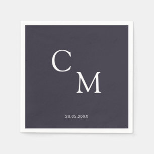 Einfache elegante Monogramm-Serviette Serviette