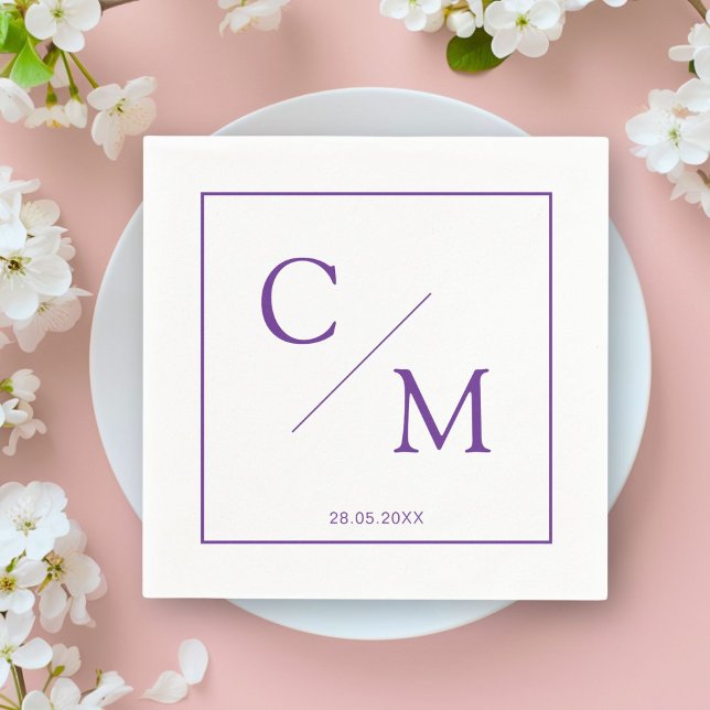 Einfache elegante Monogramm-Serviette Serviette (Personalized simple elegant monogram napkin)