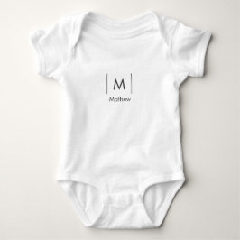 Einfache, elegante Monogramm Trauzeuge-Mannschafts Baby Strampler