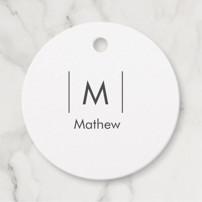 Einfache, elegante Monogramm Trauzeuge-Mannschafts Geschenkanhänger (Vorderseite)
