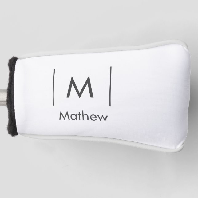 Einfache, elegante Monogramm Trauzeuge-Mannschafts Golf Headcover (Vorderseite)