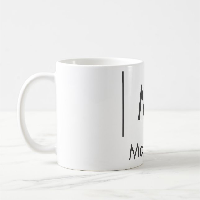 Einfache, elegante Monogramm Trauzeuge-Mannschafts Kaffeetasse (Links)