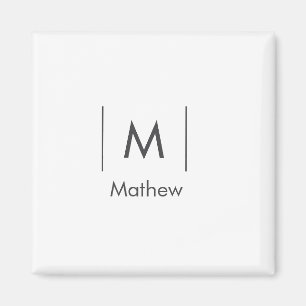 Einfache, elegante Monogramm Trauzeuge-Mannschafts Magnet
