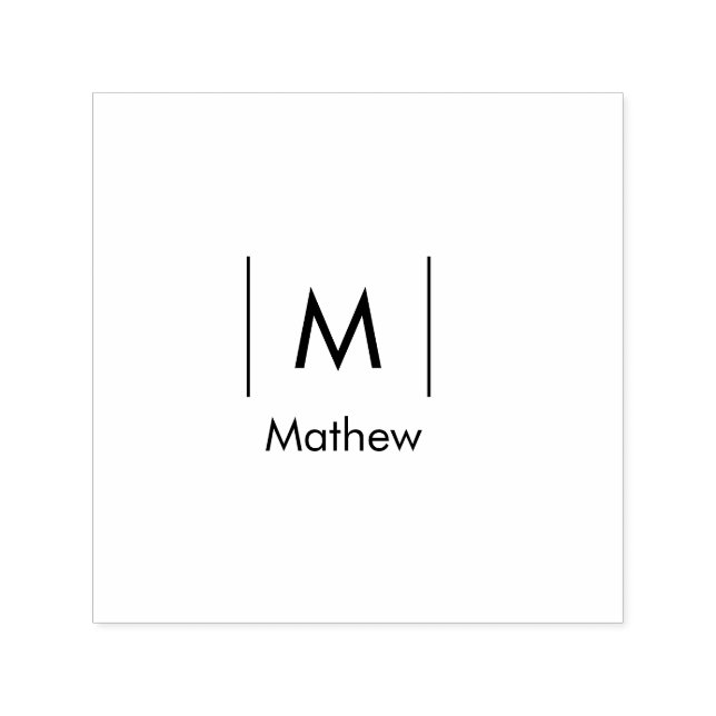 Einfache, elegante Monogramm Trauzeuge-Mannschafts Permastempel (Design)