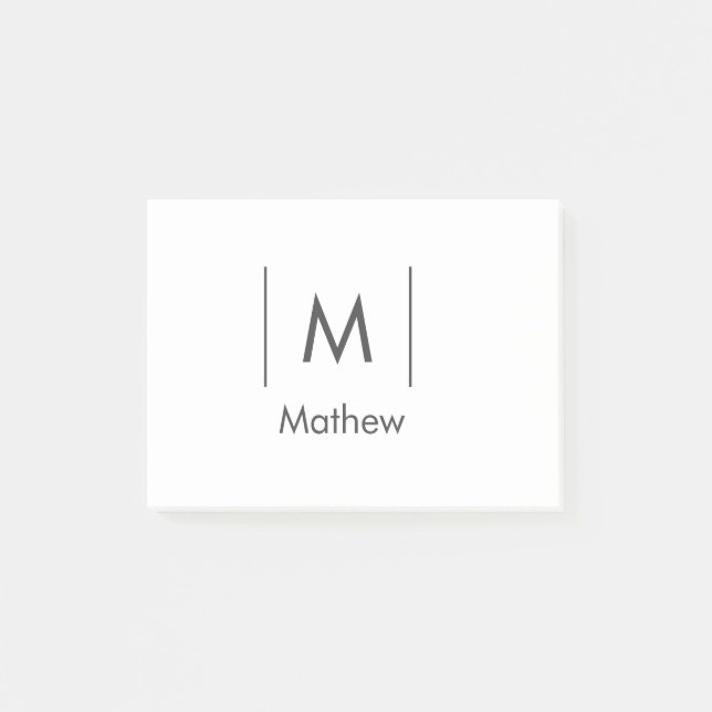 Einfache, elegante Monogramm Trauzeuge-Mannschafts Post-it Klebezettel (Vorderseite)