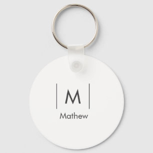Einfache, elegante Monogramm Trauzeuge-Mannschafts Schlüsselanhänger
