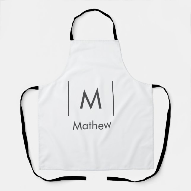 Einfache, elegante Monogramm Trauzeuge-Mannschafts Schürze (Vorderseite)